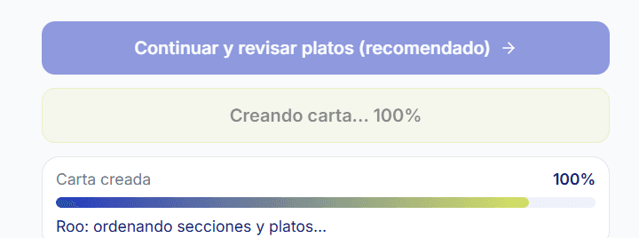 Panel de creación de carta en Qrusty con importación desde archivo