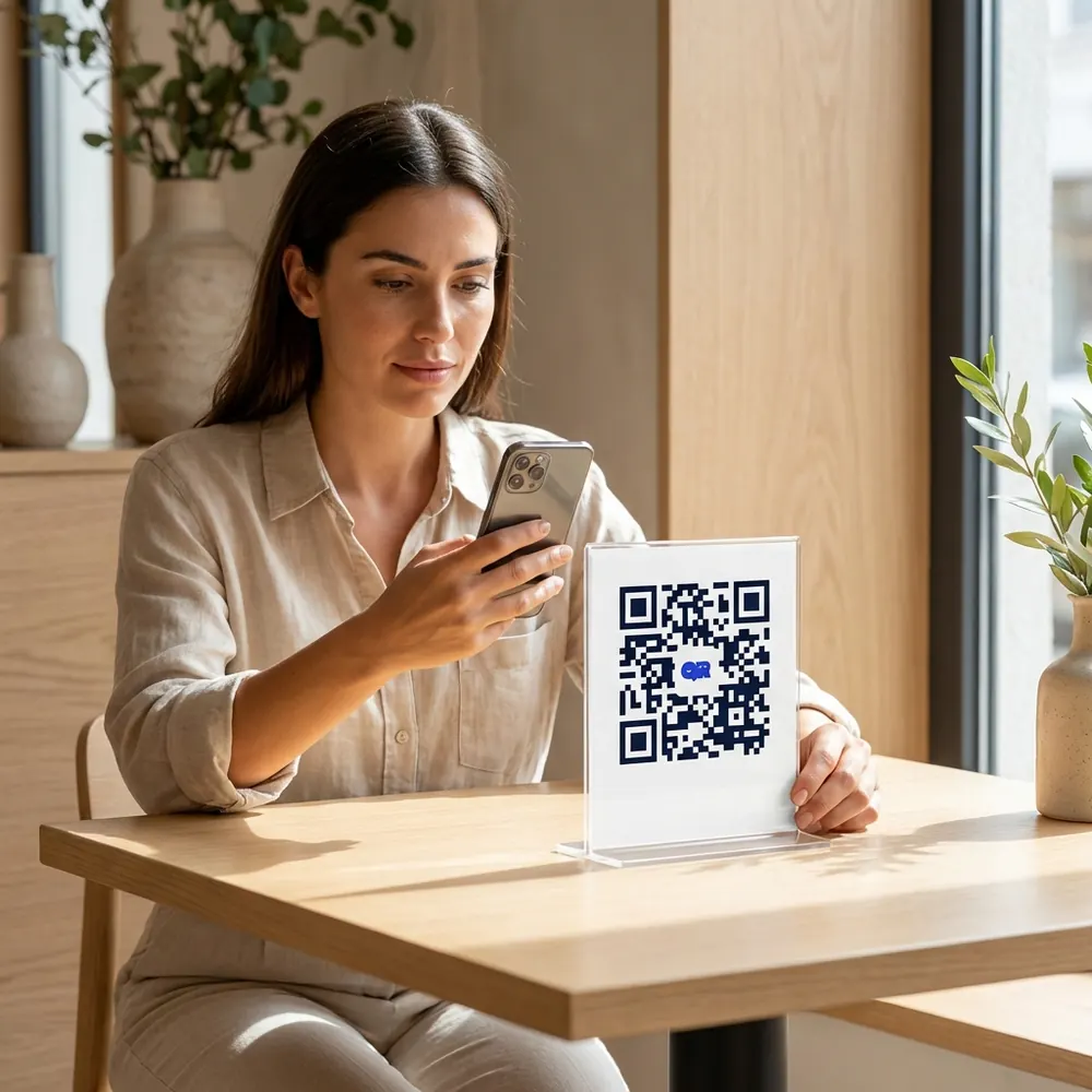 Restaurador gestionando su carta digital desde el móvil