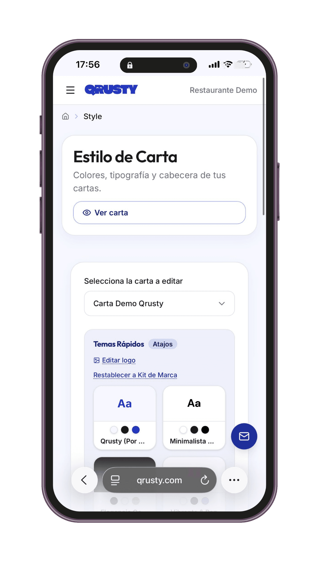 Editor de estilos de carta